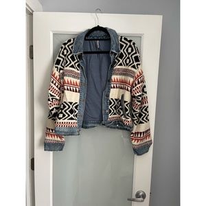 Free People Sweater/Denim Jacket
